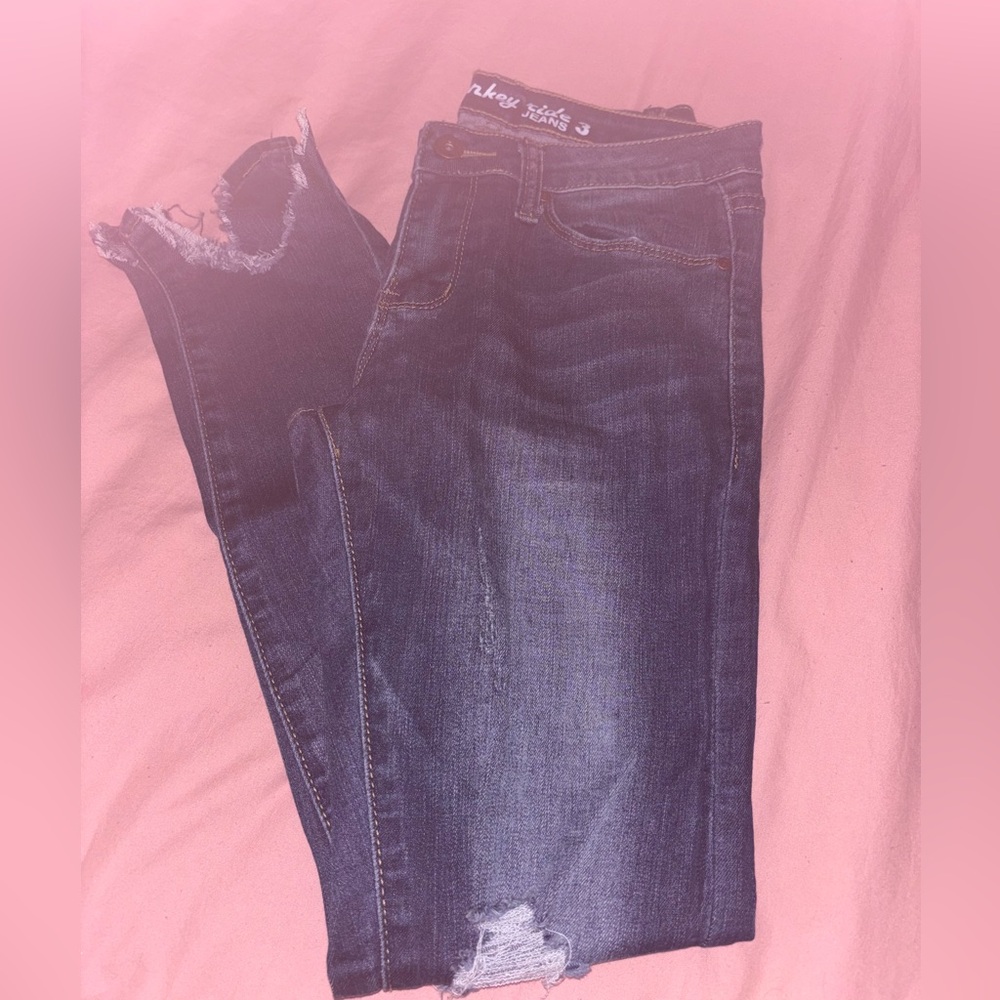 Dark wash skinny jeans set